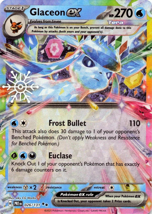 Image for Glaceon ex - 026/131 (Holiday Calendar) (026/131) (Holofoil) [SV: Prismatic Evolutions] - Pokemon