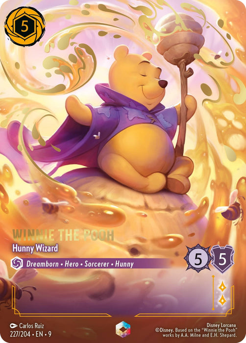 Image for Winnie the Pooh - Hunny Wizard (Enchanted) (227/204) (Holofoil) [Fabled] - Disney Lorcana