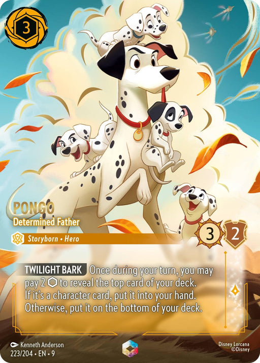 Image for Pongo - Determined Father (Enchanted) (223/204) (Holofoil) [Fabled] - Disney Lorcana