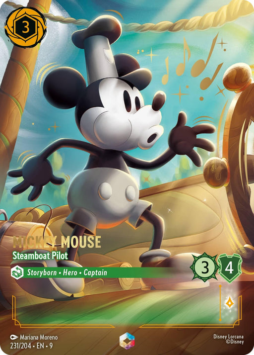 Image for Mickey Mouse - Steamboat Pilot (Enchanted) (231/204) (Holofoil) [Fabled] - Disney Lorcana