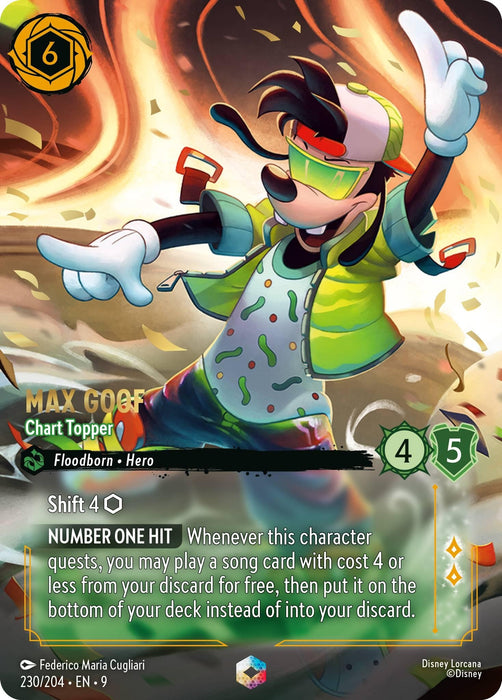 Image for Max Goof - Chart Topper (Enchanted) (230/204) (Holofoil) [Fabled] - Disney Lorcana