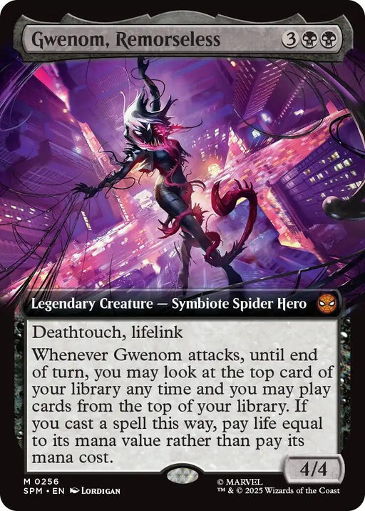 Image for Gwenom, Remorseless (Extended Art) (256) (Foil) [Marvel's Spider-Man] - Magic: The Gathering