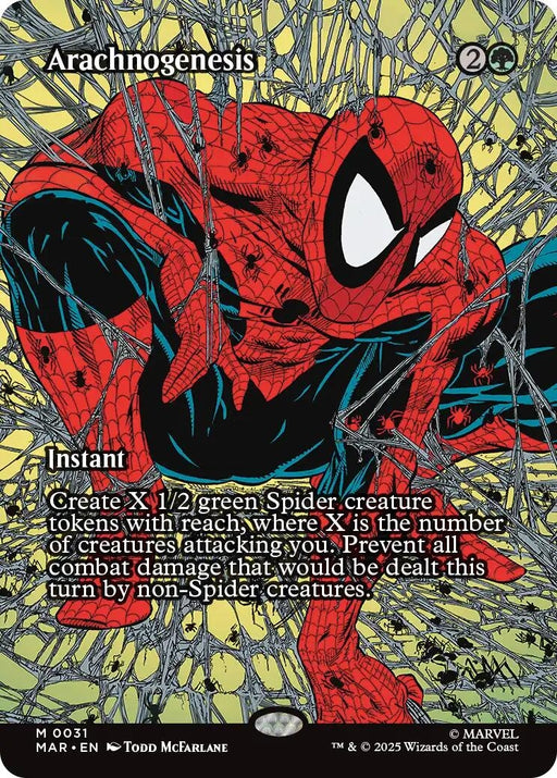 Image for Arachnogenesis (Borderless) (31) (Foil) [Marvel Universe Eternal-Legal] - Magic: The Gathering