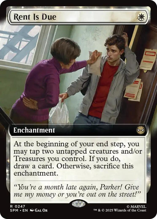 Image for Rent Is Due (Extended Art) (247) (Foil) [Marvel's Spider-Man] - Magic: The Gathering