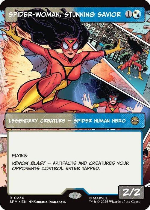 Image for Spider-Woman, Stunning Savior (Borderless) (230) (Foil) [Marvel's Spider-Man] - Magic: The Gathering