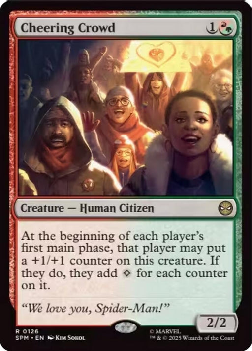 Image for Cheering Crowd (126) (Foil) [Marvel's Spider-Man] - Magic: The Gathering