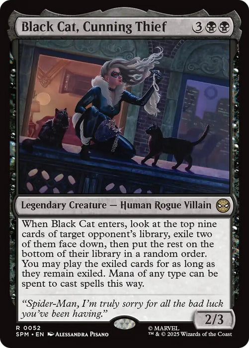 Image for Black Cat, Cunning Thief (52) (Foil) [Marvel's Spider-Man] - Magic: The Gathering