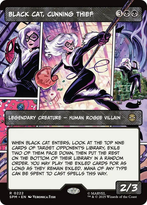 Image for Black Cat, Cunning Thief (Borderless) (222) [Marvel's Spider-Man] - Magic: The Gathering