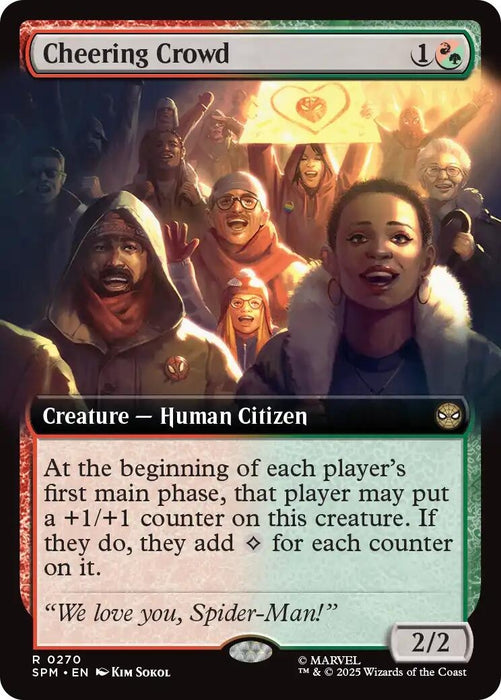 Image for Cheering Crowd (Extended Art) (270) [Marvel's Spider-Man] - Magic: The Gathering