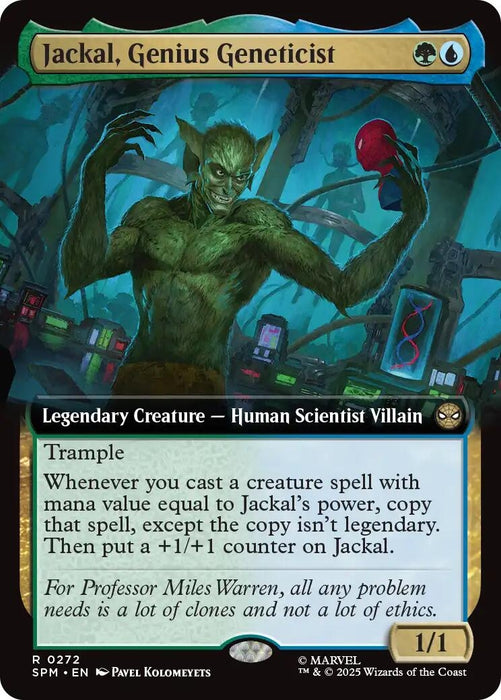 Image for Jackal, Genius Geneticist (Extended Art) (272) (Foil) [Marvel's Spider-Man] - Magic: The Gathering