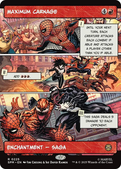 Image for Maximum Carnage (Borderless) (225) (Foil) [Marvel's Spider-Man] - Magic: The Gathering