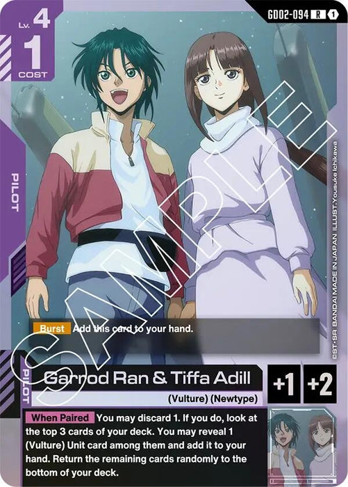 Image for Garrod Ran & Tiffa Adill (GD02-094) [Dual Impact] (Holofoil) - Gundam Card Game