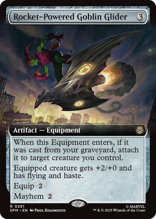 Image for Rocket-Powered Goblin Glider (Extended Art) (281) [Marvel's Spider-Man] - Magic: The Gathering