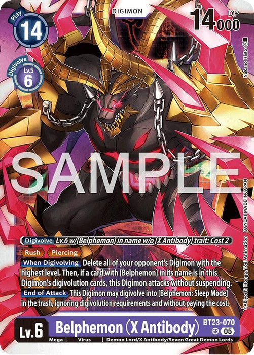 Belphemon (X Antibody) (BT23-070 SR) (Foil) [Hackers' Slumber]