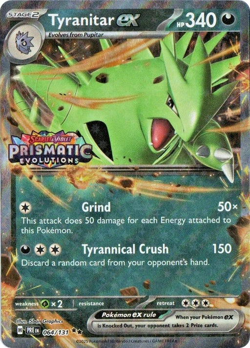 Image for Tyranitar ex (Prismatic Evolutions Stamp) (064/131) (Holofoil) [Miscellaneous Cards & Products] - Pokemon