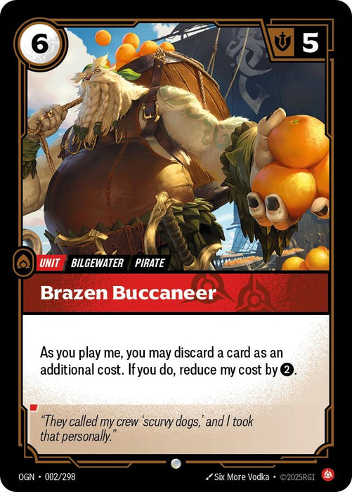 Image for Brazen Buccaneer (002/298) (Foil) [Origins] - Riftbound: League of Legends Trading Card Game