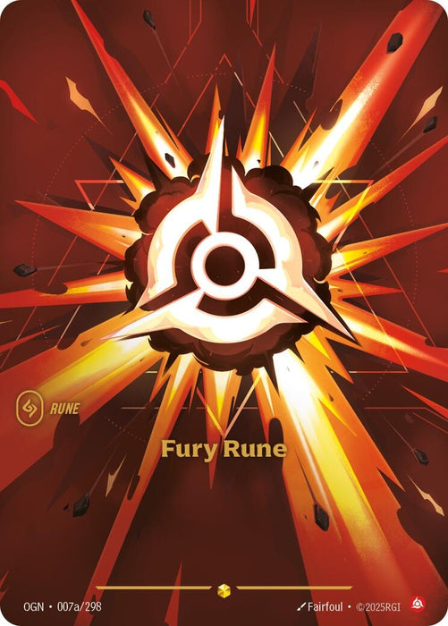 Image for Fury Rune (Alternate Art) (007a/298) (Foil) [Origins] - Riftbound: League of Legends Trading Card Game