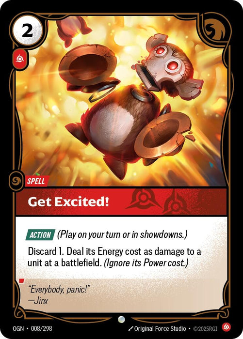 Image for Get Excited! (008/298) (Foil) [Origins] - Riftbound: League of Legends Trading Card Game