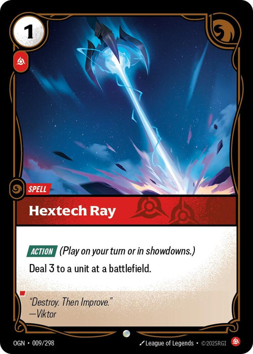 Image for Hextech Ray (009/298) (Foil) [Origins] - Riftbound: League of Legends Trading Card Game