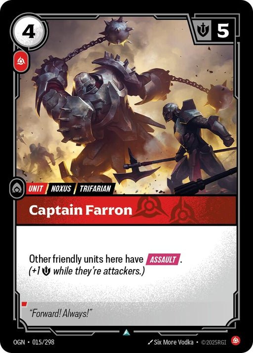 Image for Captain Farron (015/298) [Origins] - Riftbound: League of Legends Trading Card Game