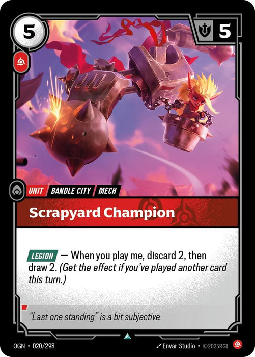 Image for Scrapyard Champion (020/298) [Origins] - Riftbound: League of Legends Trading Card Game