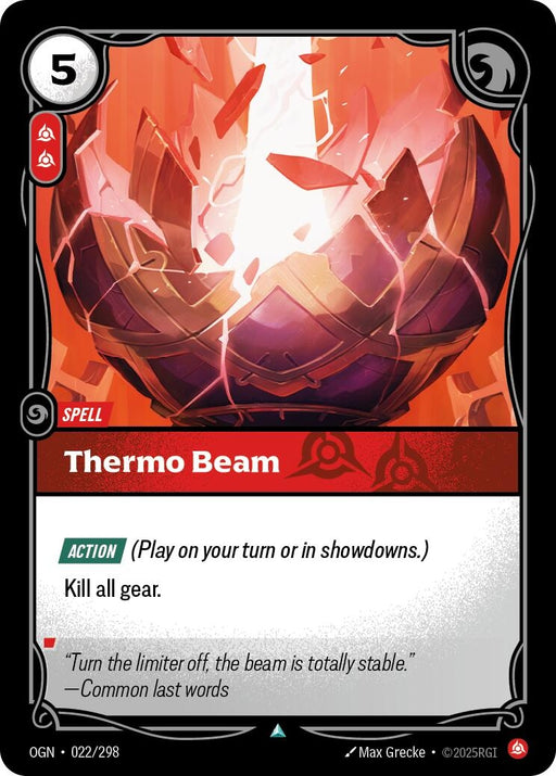 Image for Thermo Beam (022/298) (Foil) [Origins] - Riftbound: League of Legends Trading Card Game