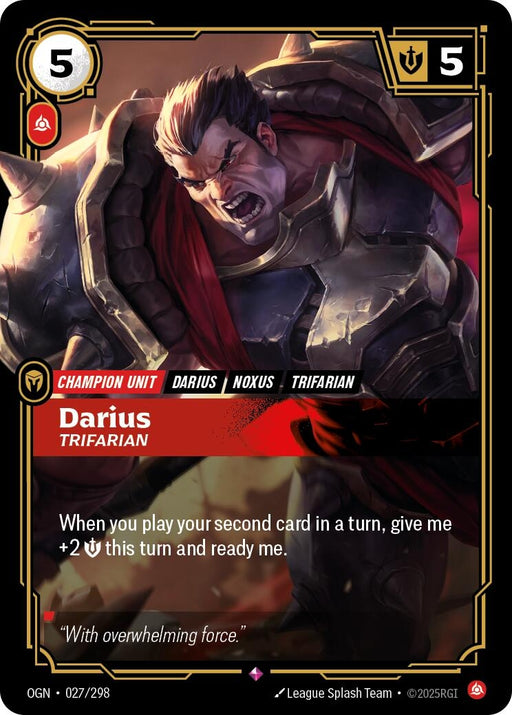 Image for Darius - Trifarian (027/298) (Foil) [Origins] - Riftbound: League of Legends Trading Card Game