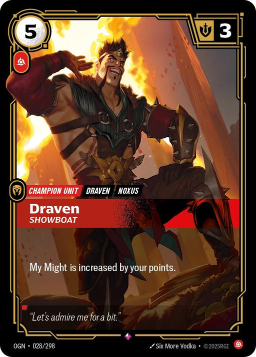 Image for Draven - Showboat (028/298) (Foil) [Origins] - Riftbound: League of Legends Trading Card Game