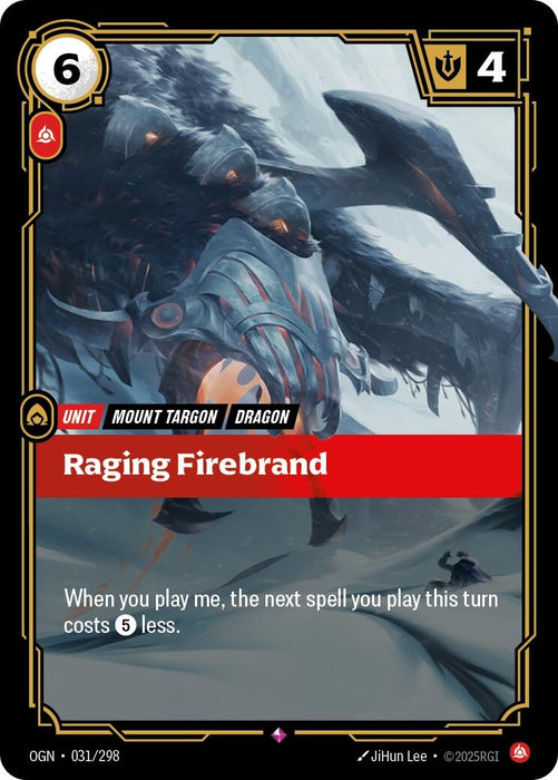 Image for Raging Firebrand (031/298) (Foil) [Origins] - Riftbound: League of Legends Trading Card Game