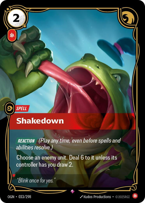 Image for Shakedown (033/298) (Foil) [Origins] - Riftbound: League of Legends Trading Card Game