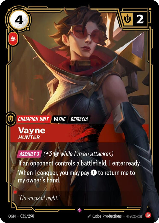 Image for Vayne - Hunter (035/298) (Foil) [Origins] - Riftbound: League of Legends Trading Card Game