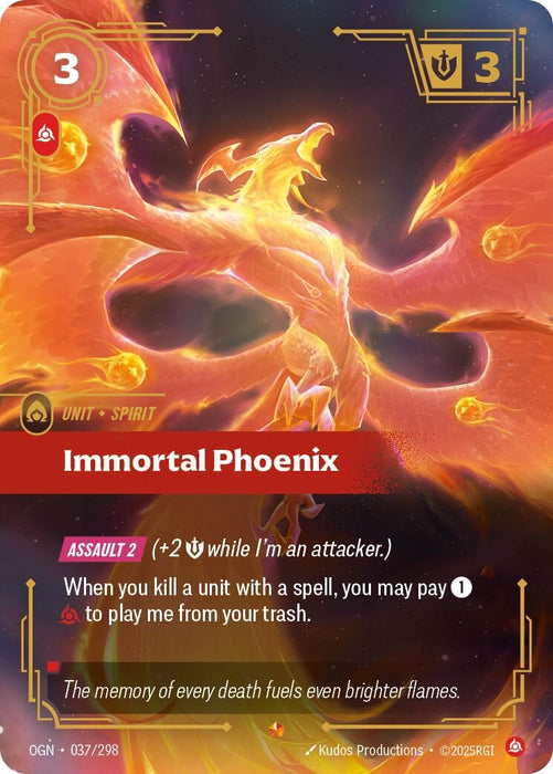 Image for Immortal Phoenix (037/298) (Foil) [Origins] - Riftbound: League of Legends Trading Card Game
