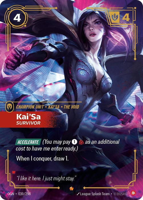 Image for Kai'Sa - Survivor (039/298) (Foil) [Origins] - Riftbound: League of Legends Trading Card Game