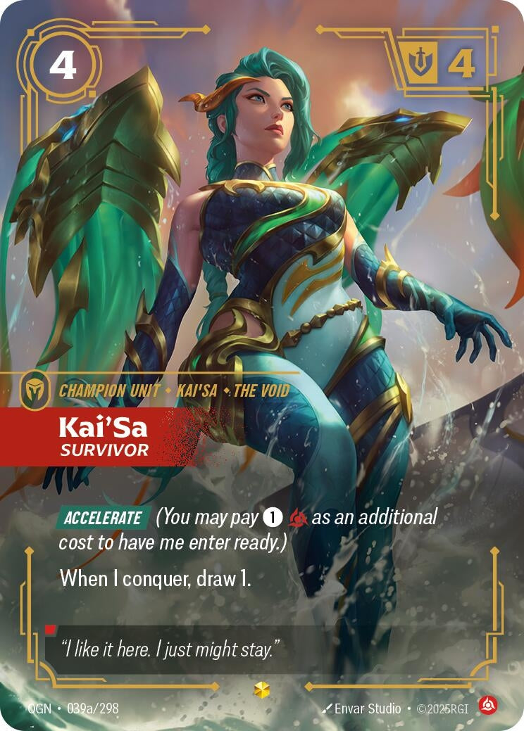 その他 Riftbound Kai'sa Survivor Kai'Sa - Survivor (Alternate Art) (039a/298) (Foil) [Origins