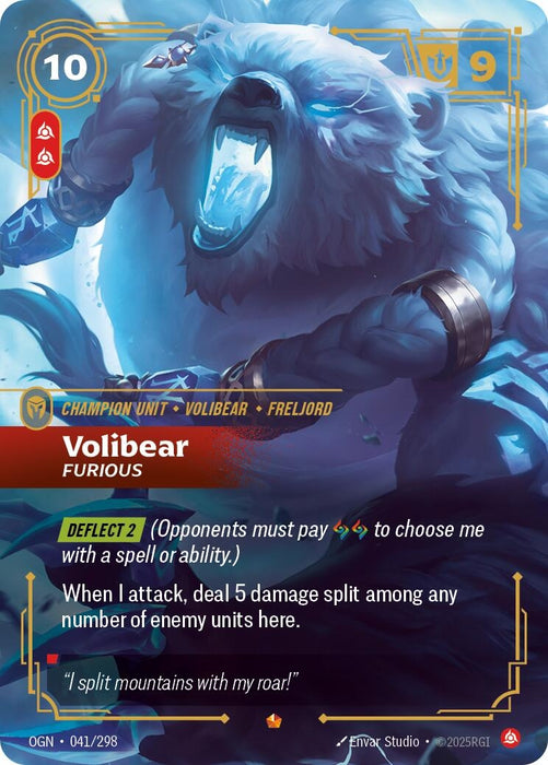 Image for Volibear - Furious (041/298) (Foil) [Origins] - Riftbound: League of Legends Trading Card Game