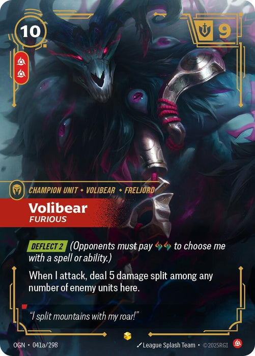 Image for Volibear - Furious (Alternate Art) (041a/298) (Foil) [Origins] - Riftbound: League of Legends Trading Card Game