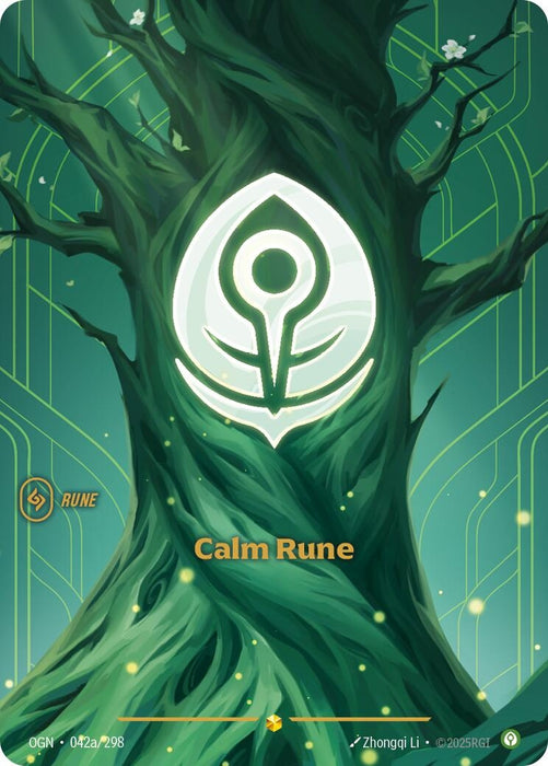 Image for Calm Rune (Alternate Art) (042a/298) (Foil) [Origins] - Riftbound: League of Legends Trading Card Game