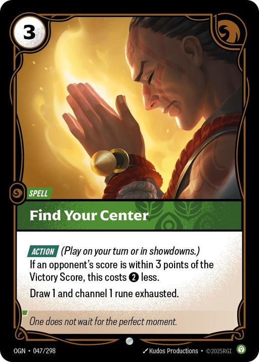 Image for Find Your Center (047/298) (Foil) [Origins] - Riftbound: League of Legends Trading Card Game