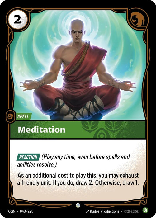 Image for Meditation (048/298) (Foil) [Origins] - Riftbound: League of Legends Trading Card Game