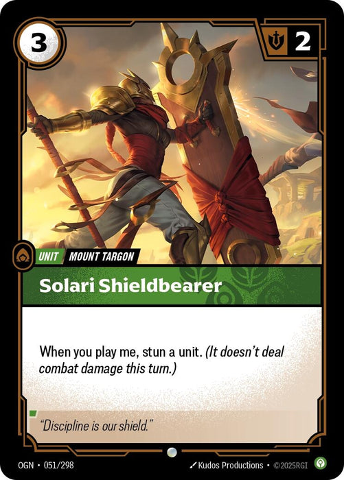 Image for Solari Shieldbearer (051/298) (Foil) [Origins] - Riftbound: League of Legends Trading Card Game