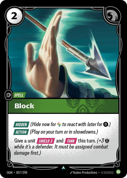 Image for Block (057/298) (Foil) [Origins] - Riftbound: League of Legends Trading Card Game