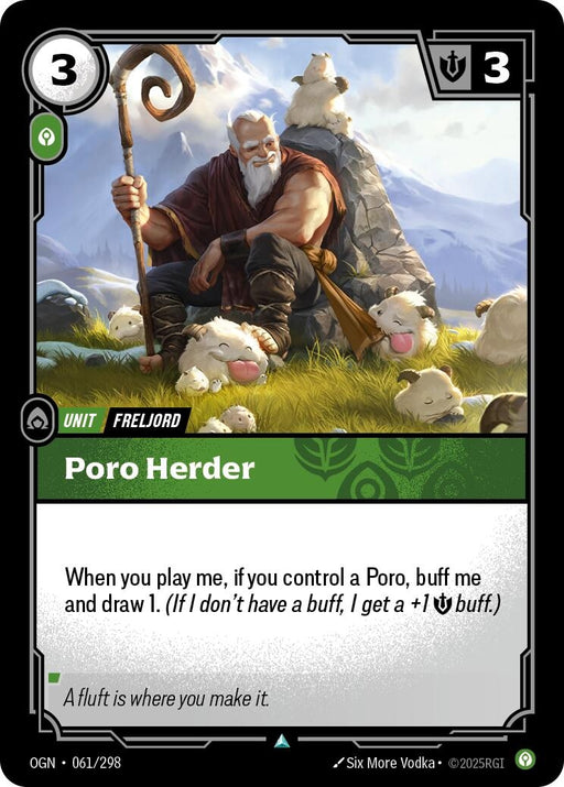 Image for Poro Herder (061/298) (Foil) [Origins] - Riftbound: League of Legends Trading Card Game