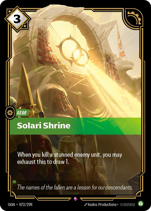 Image for Solari Shrine (072/298) (Foil) [Origins] - Riftbound: League of Legends Trading Card Game