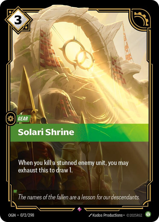 Image for Solari Shrine (072/298) (Foil) [Origins] - Riftbound: League of Legends Trading Card Game