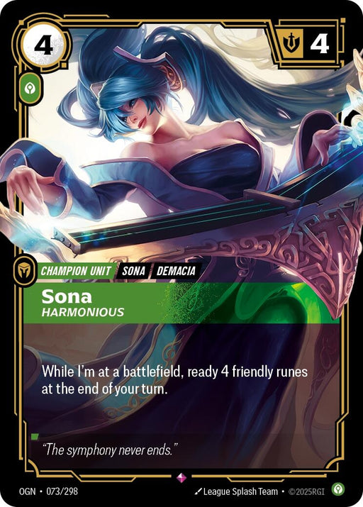 Image for Sona - Harmonious (073/298) (Foil) [Origins] - Riftbound: League of Legends Trading Card Game