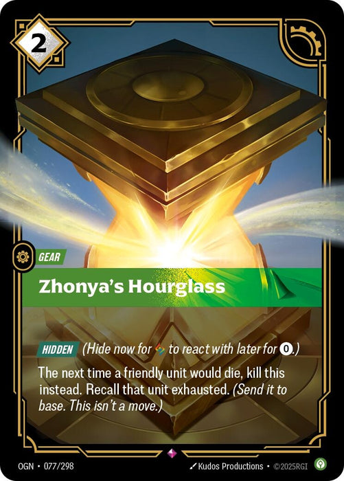 Image for Zhonya's Hourglass (077/298) (Foil) [Origins] - Riftbound: League of Legends Trading Card Game