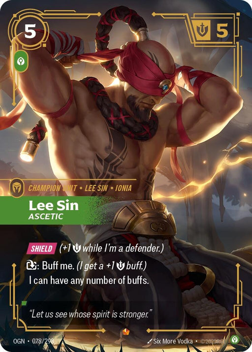 Image for Lee Sin - Ascetic (078/298) (Foil) [Origins] - Riftbound: League of Legends Trading Card Game