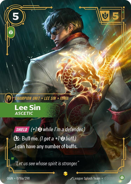 Image for Lee Sin - Ascetic (Alternate Art) (078a/298) (Foil) [Origins] - Riftbound: League of Legends Trading Card Game