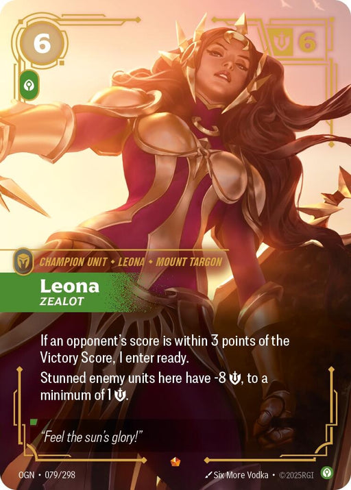 Image for Leona - Zealot (079/298) (Foil) [Origins] - Riftbound: League of Legends Trading Card Game