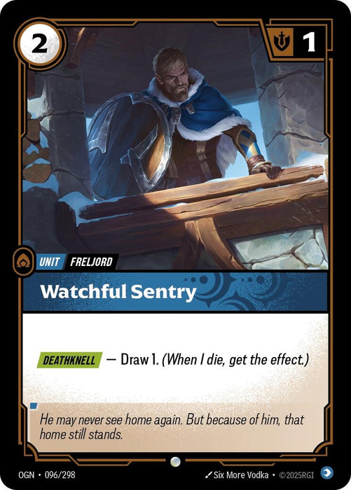 Image for Watchful Sentry (096/298) (Foil) [Origins] - Riftbound: League of Legends Trading Card Game